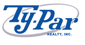Ty-Par Logo (Blue Text - Transparent Background)